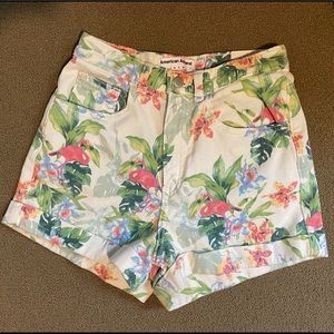 American Apparel High Waist Flamingo Shorts